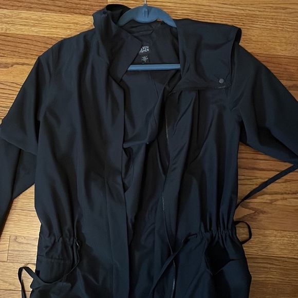 Eileen Fisher Woman’s Black Rain Jacket Size S - Picture 2 of 6